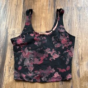 Jessica Simpson Black and Pink Fitted Crop Tank Top